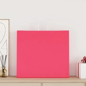 vidaXL Papiertragetaschen 250 Stk mit Henkeln Rosa 54x15x49 cm 4101906