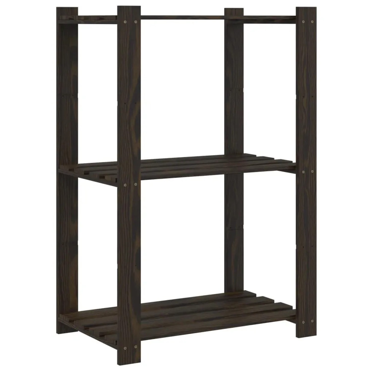 vidaXL Lagerregal mit 3 Böden Schwarz 60x38x90 cm Massivholz Kiefer 373409