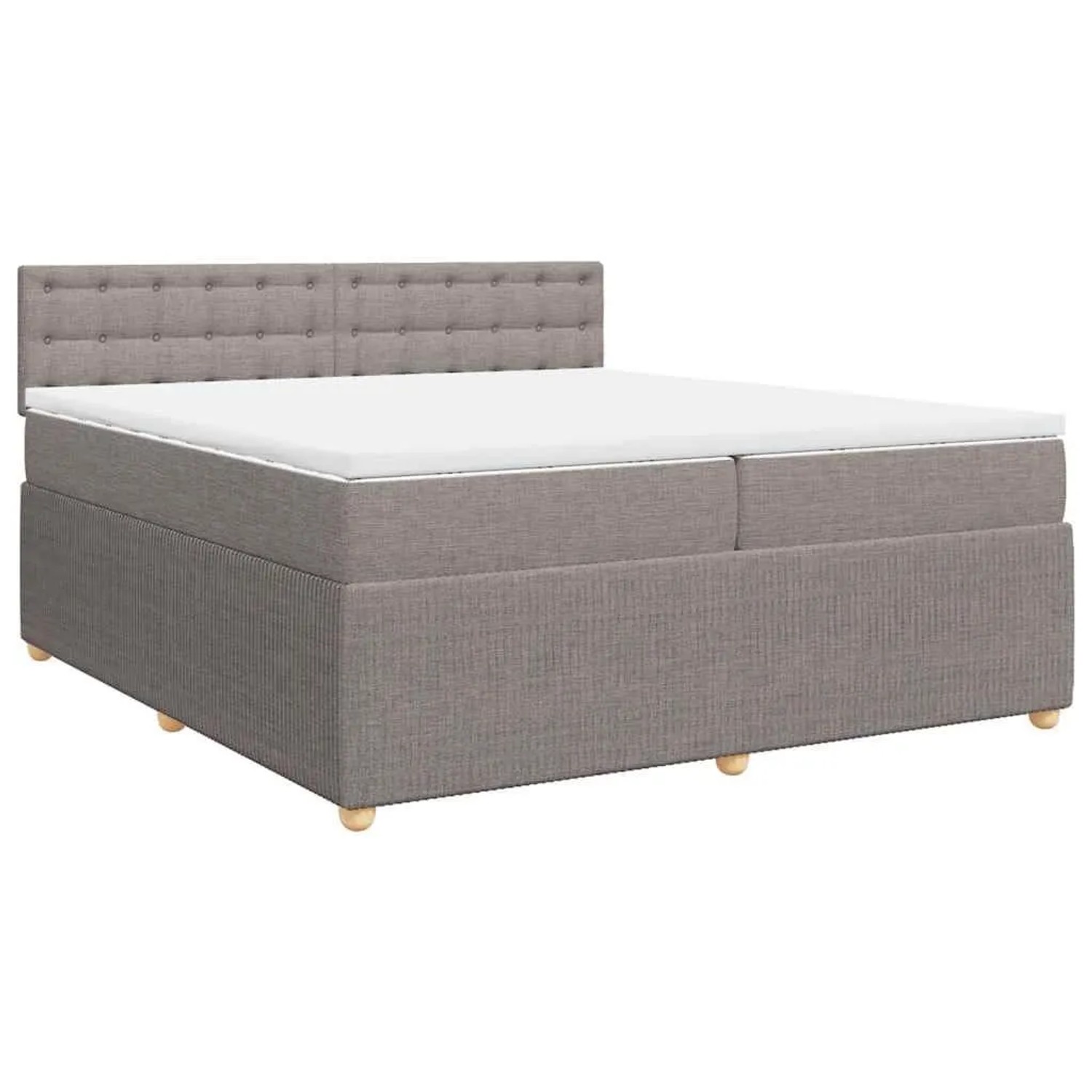 vidaXL Boxspringbett mit Matratze Taupe 200x200 cm Stoff 3289881 günstig online kaufen