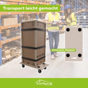 TroniTechnik Rollbrett 2er Set zum Transportieren von Lasten, mit Antirutsch-Noppen.
