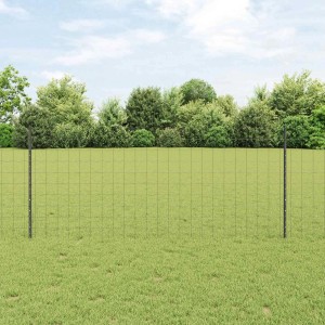 vidaXL Zaun mit Pfosten Grau 1 x 10 m Stahl 3336089