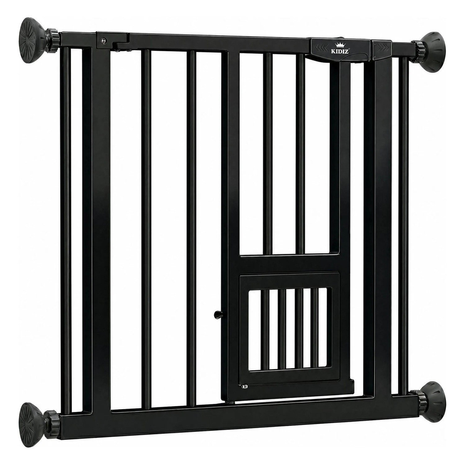 KIDIZ Absperrgitter Zum Klemmen mit Katzenklappe Verlängerung 14 cm Schwarz