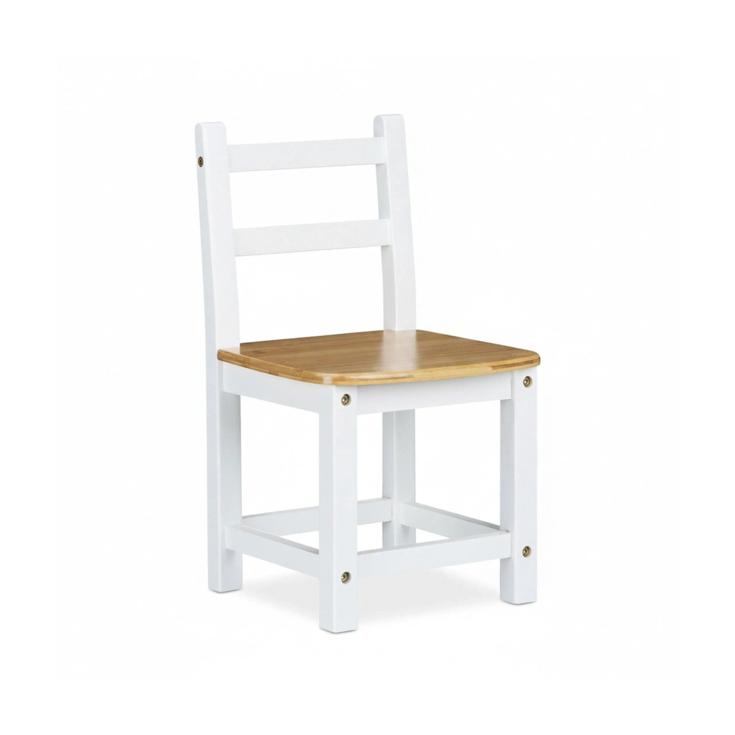 Relaxdays Kinderstuhl Bambus Weiß Robust 50 cm x 28,5 cm x 28 cm 1,9 kg