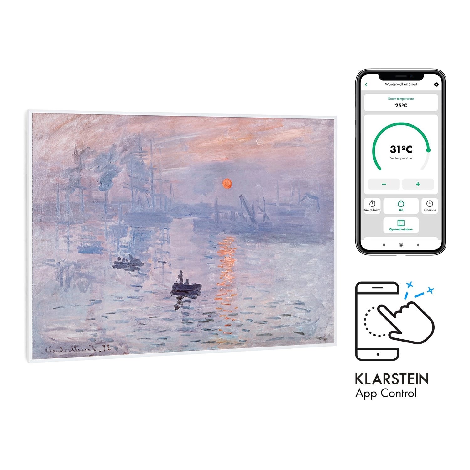 Klarstein Wonderwall Air Art Smart Infrarotheizung 80x60 cm 500 W Wandmonta günstig online kaufen