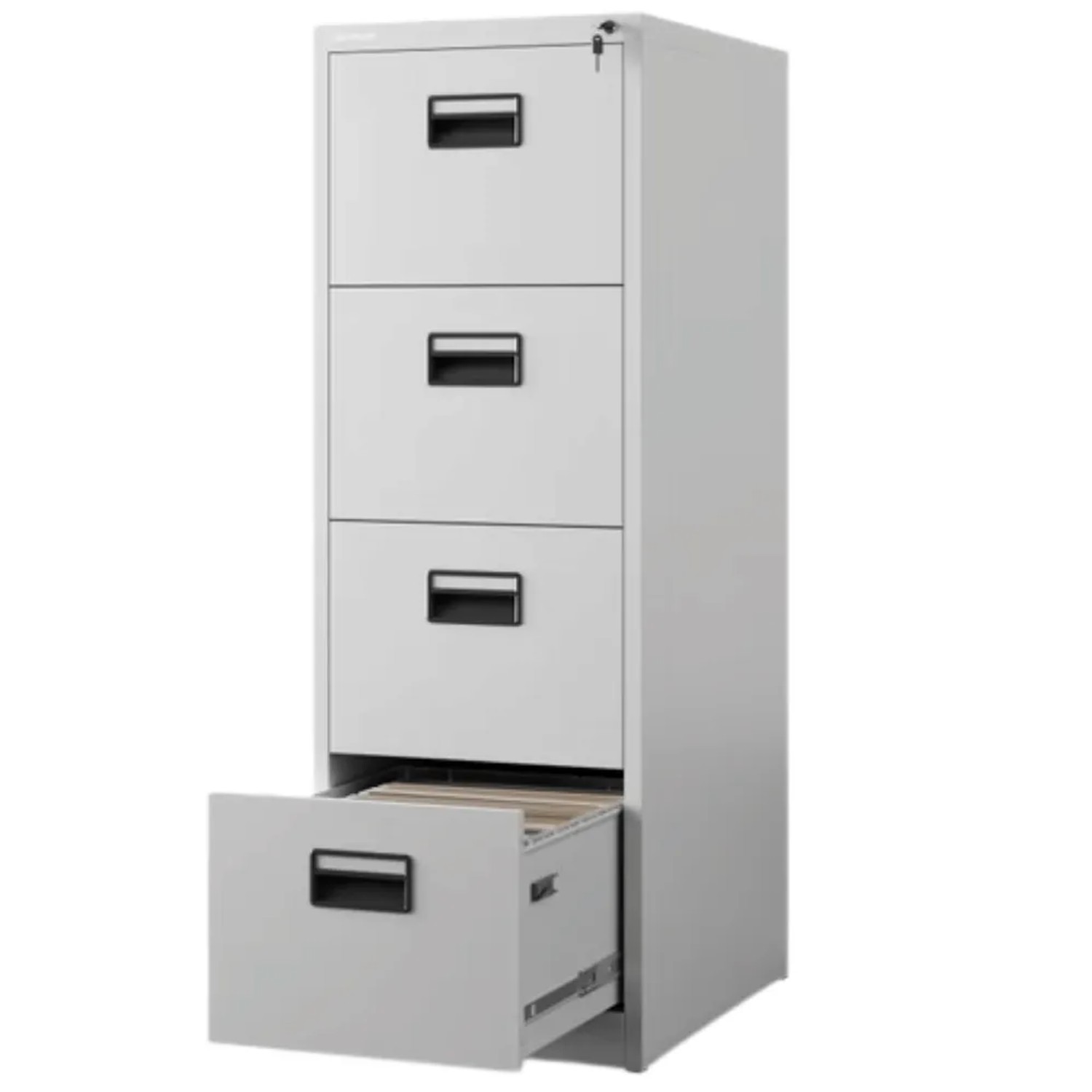 JAN NOWAK Hängeregisterschrank Abschließbar SARA 4 Schubladen 132 x 46 x 62 cm Grau