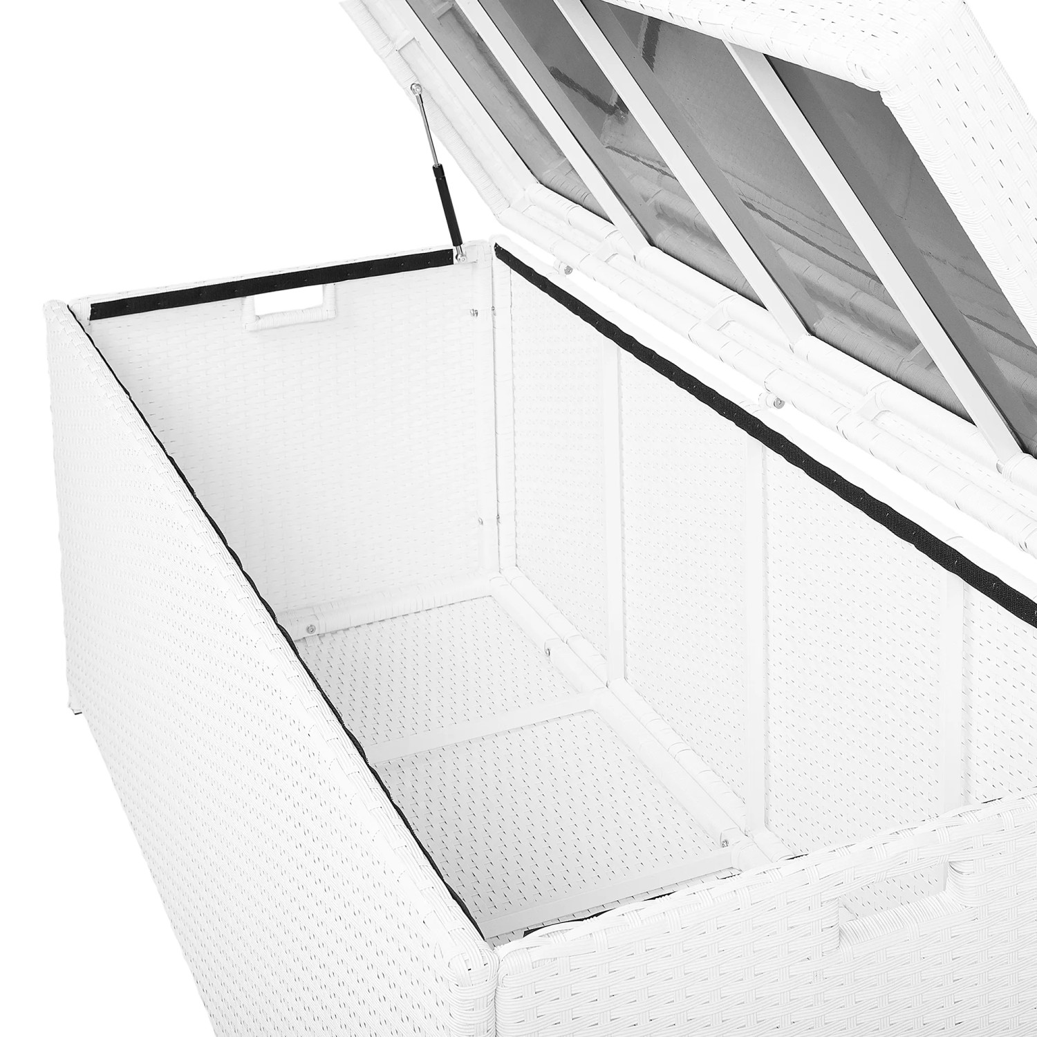 Beliani Truhe MODENA Weiss 63x158x66_5