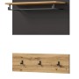 Inn.Furn Garderobenpaneel Eiche Grau 80 cm mit Kleiderstange Cooper