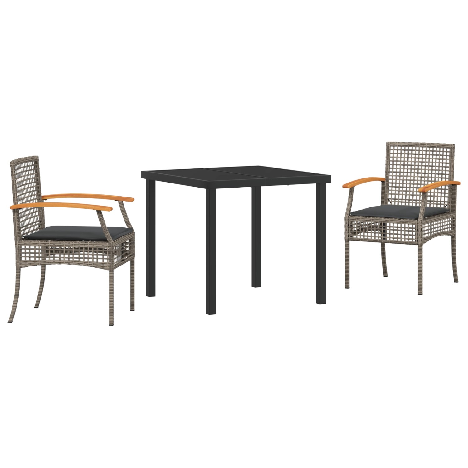 vidaXL Garten Essgruppe 3-Tlg Grau Poly Rattan 3380820 günstig online kaufen