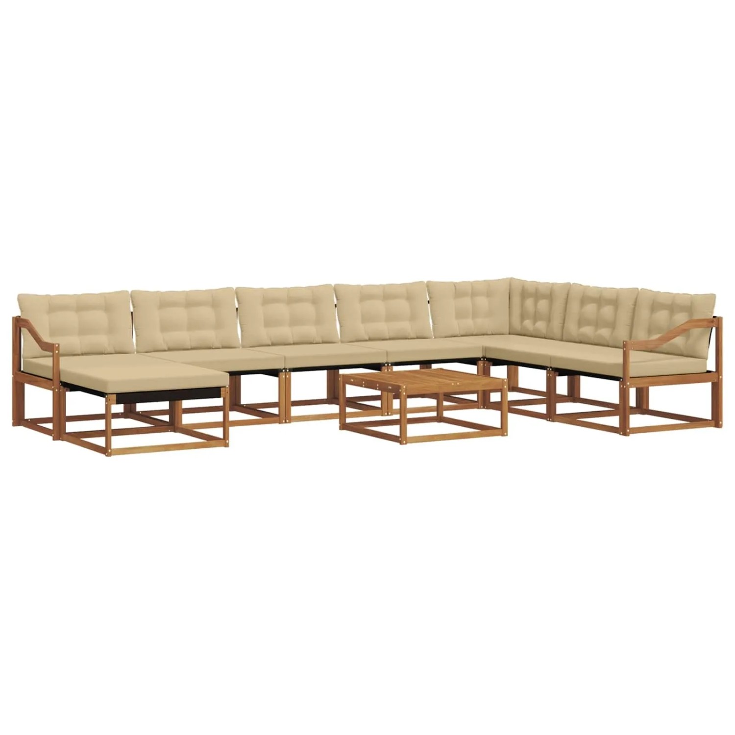 vidaXL Outdoor-Sofagarnitur 25-Tlg Natur und Beige Massivholz Akazie 3369780