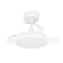 Eglo LED-Deckenventilator Malpica, weiß, mit transparenten, ausziehbaren Flügeln und integrierter LED-Leuchte, Ø 63 cm.