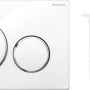 Geberit Sigma20 Betätigungsplatte, weiß matt mit Chromringen, für 2-Mengen-Spülung.