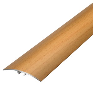 Dalsys 3-in-1 Übergangsprofil in Buche-Optik aus Aluminium. Ideal für Bodenübergänge bei Laminat, Parkett, Fliesen.