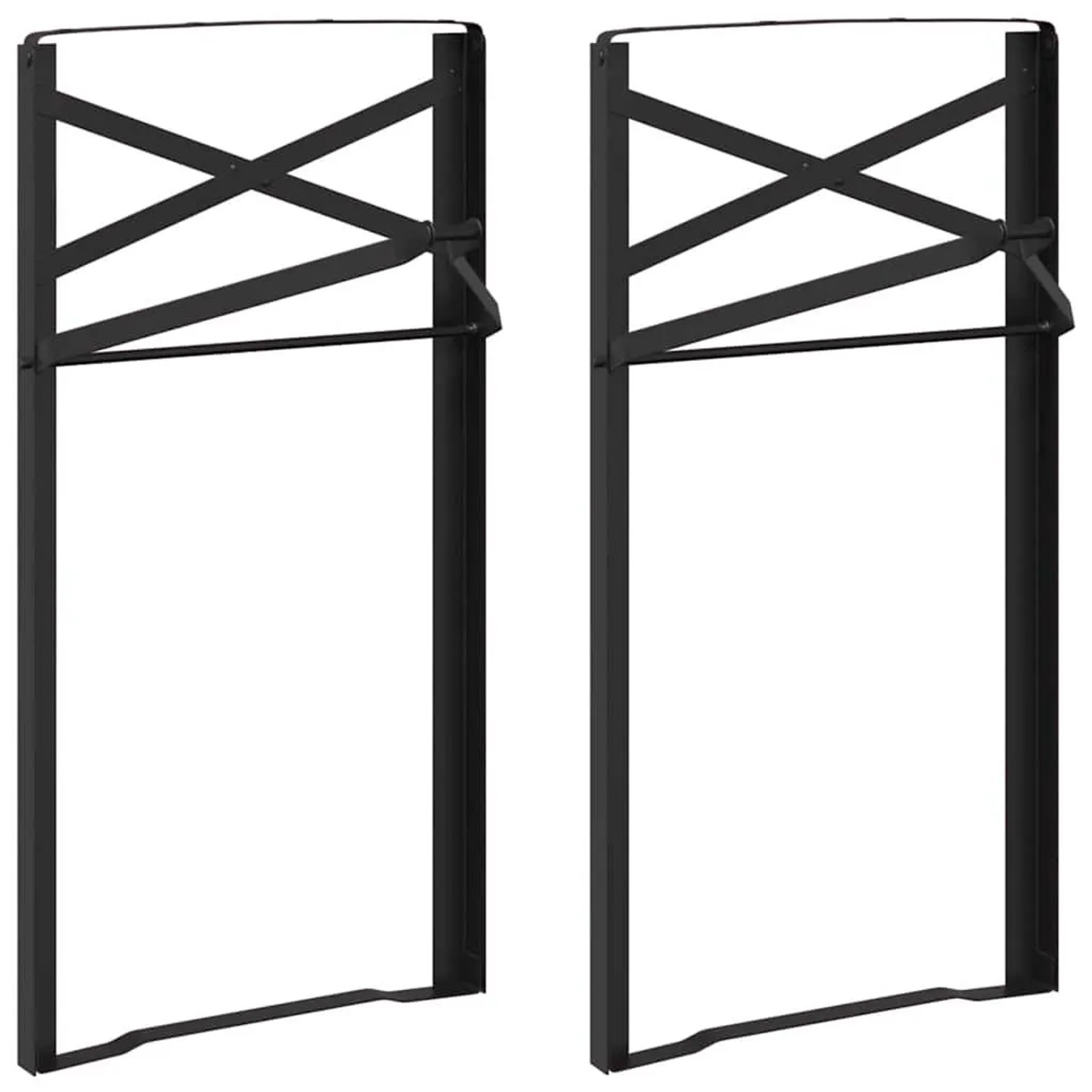 vidaXL Bier Tischbein 2 Stk Schwarz 39 x 3 x 75 cm 42001776