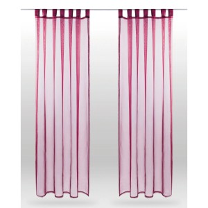 2er-Pack Bestlivings Dekoschals Noella Bordeaux mit Schlaufen und Raffhaltern.