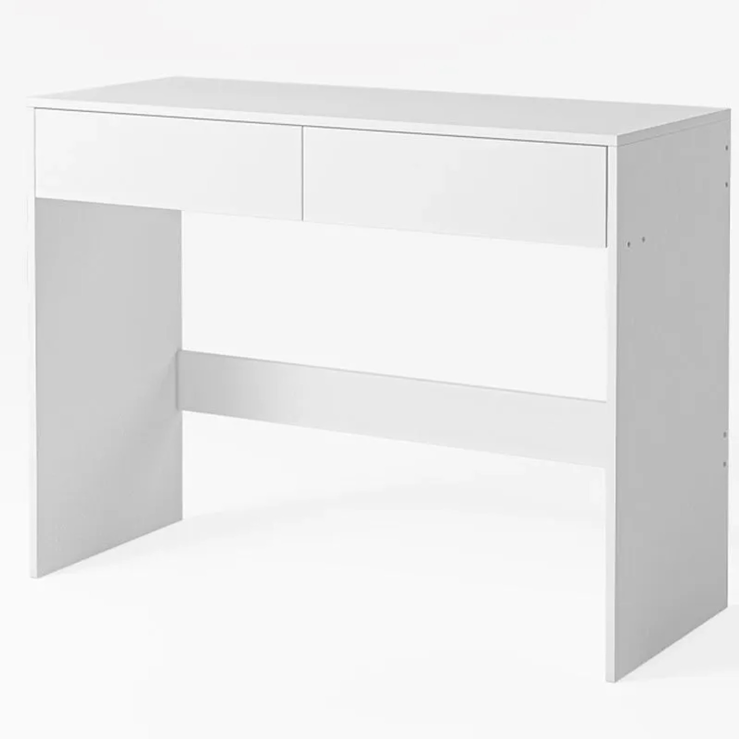 Rebiko Weißer Moderner Computertisch mit 2 Schubladen Loft-Tisch Schminktisch 100 cm