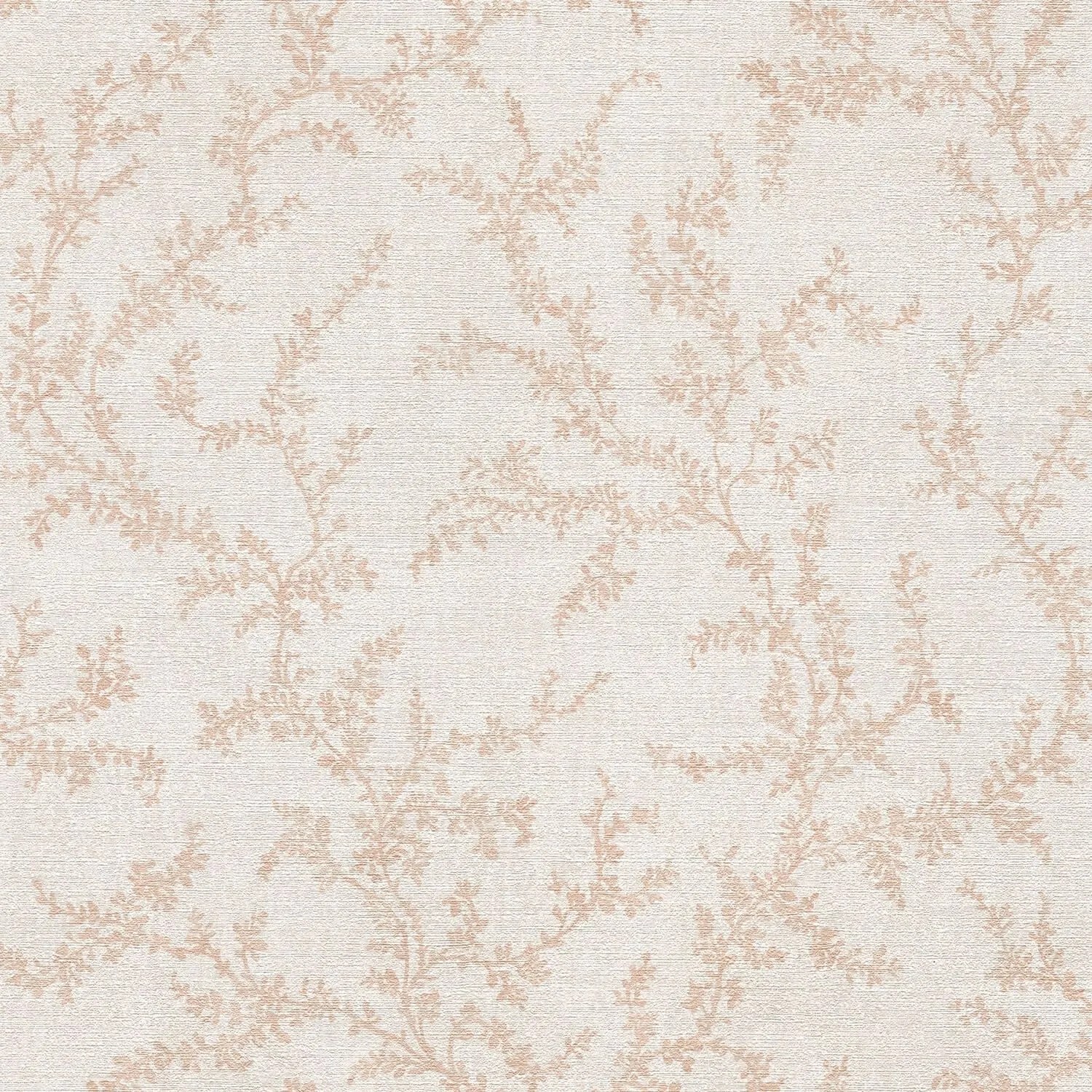 PROFHOME 790901-GU Florale Tapete Matt Beige Creme-Weiß Hell-Braun 0,53 m x 10,05 m 5,33 m2