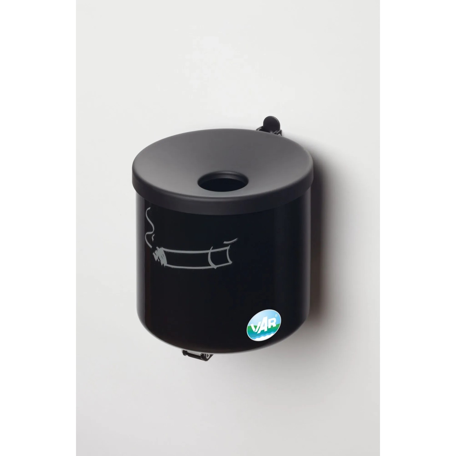 PROREGAL Robuster Ascher Zur Wandmontage 2,4 Liter HxBxT 16 x 15,5 x 15,5 cm Stahl Schwarz