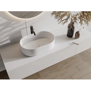 Vente-unique Aufsatzwaschbecken Iwa Weiß 56 cm