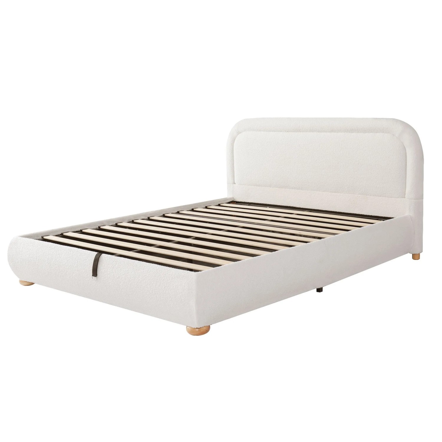 okwish Polsterbett 160x200cm mit Stauraum Schlafzimmer Beige ohne Matratze