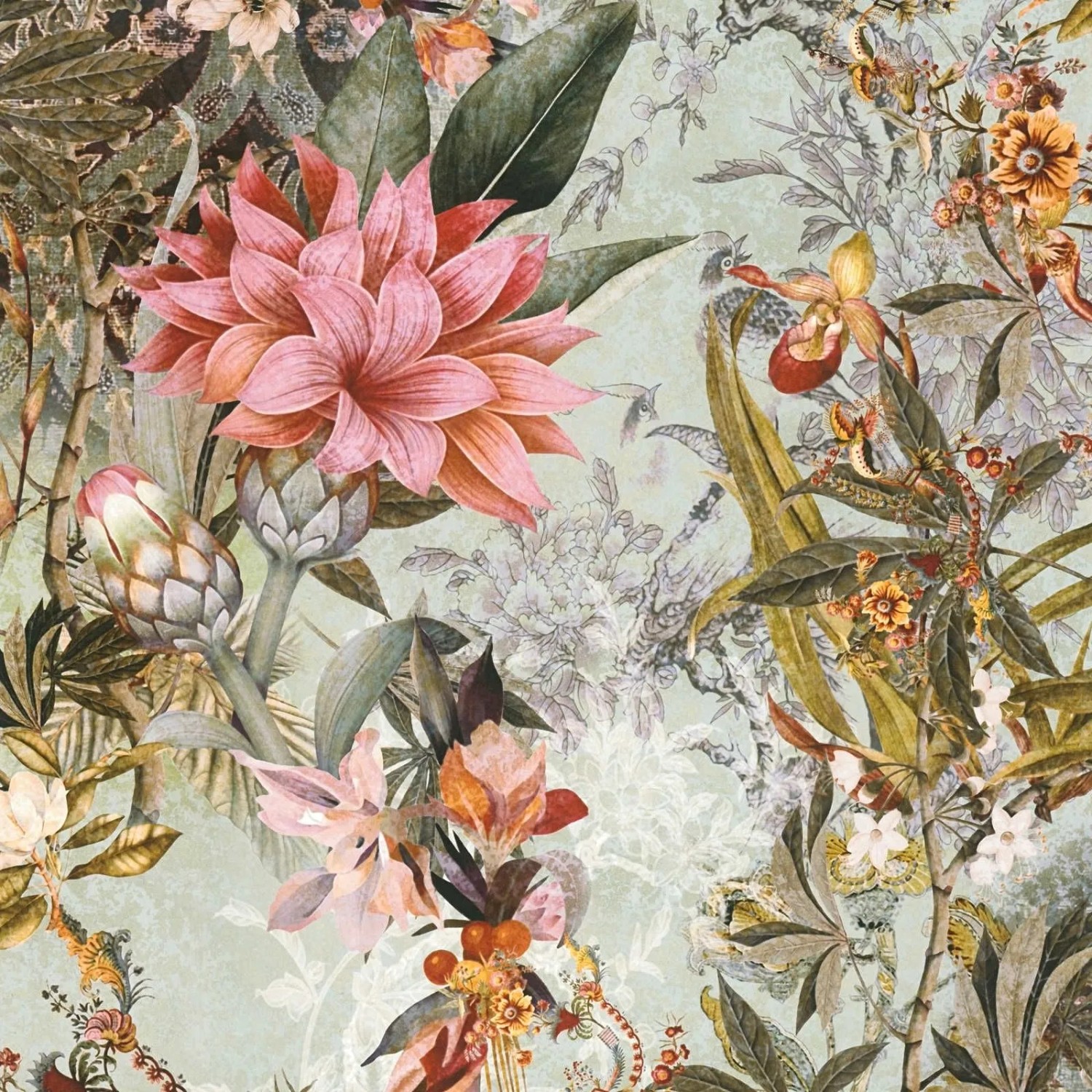 Tadessi Tapete Floral M1-No.782 Vliestapete in Rosa