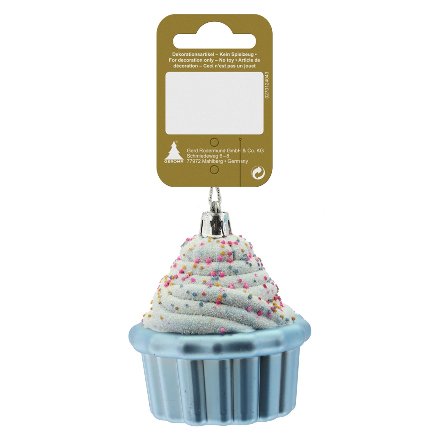 Cupcake zum Hängen Kunststoff 8 cm Blau-Bunt