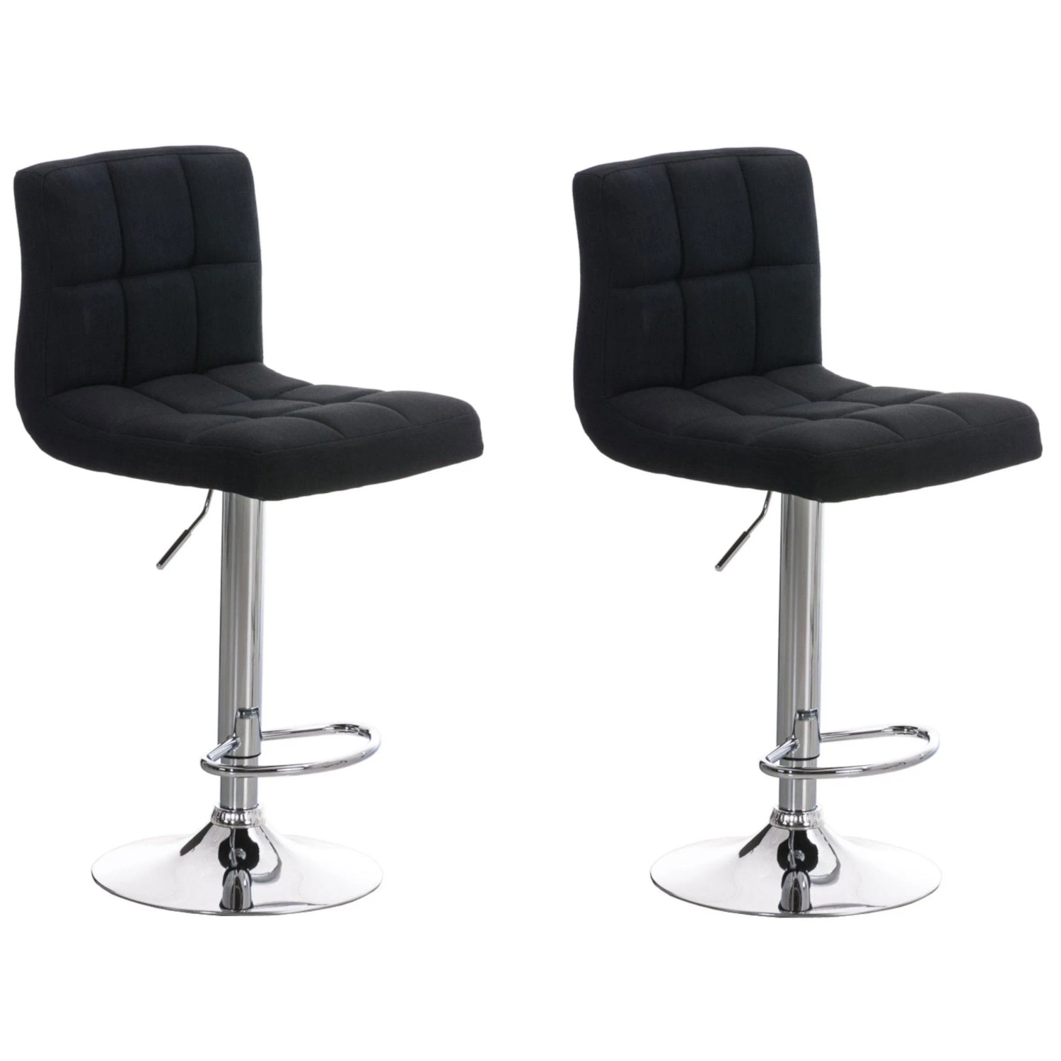 CLP 2er Set Barhocker Peru Stoff Schwarz
