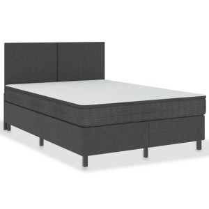 Graues vidaXL Boxspringbett 160x200 cm mit Stoffbezug. Bett ohne Matratze und Kopfteil.