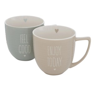 Boltze Home Jumbobecher Amber, 2-fach sortiert in Mehrfarbig. Geschenkartikel mit Aufdruck.