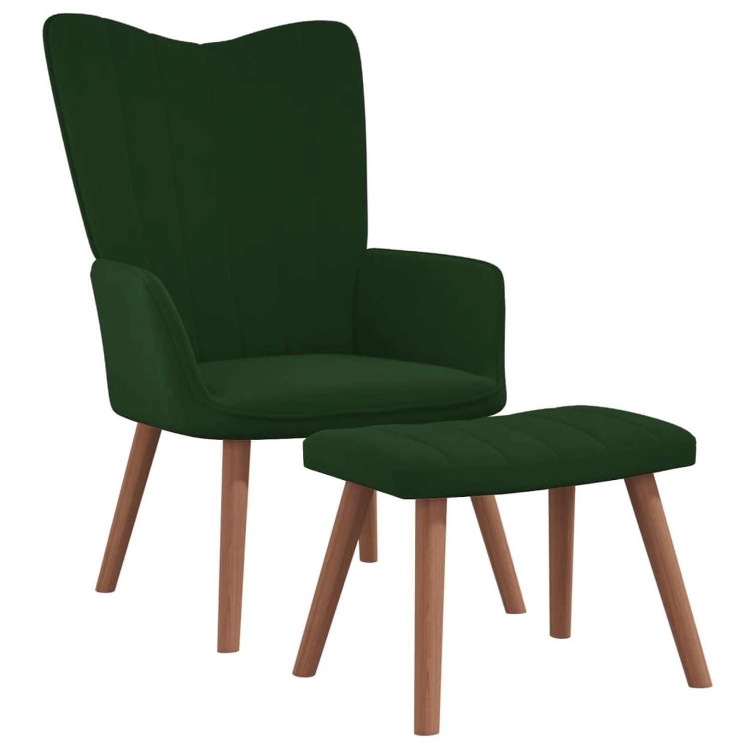 vidaXL Relaxsessel mit Hocker Dunkelgrün Samt 327668 günstig online kaufen