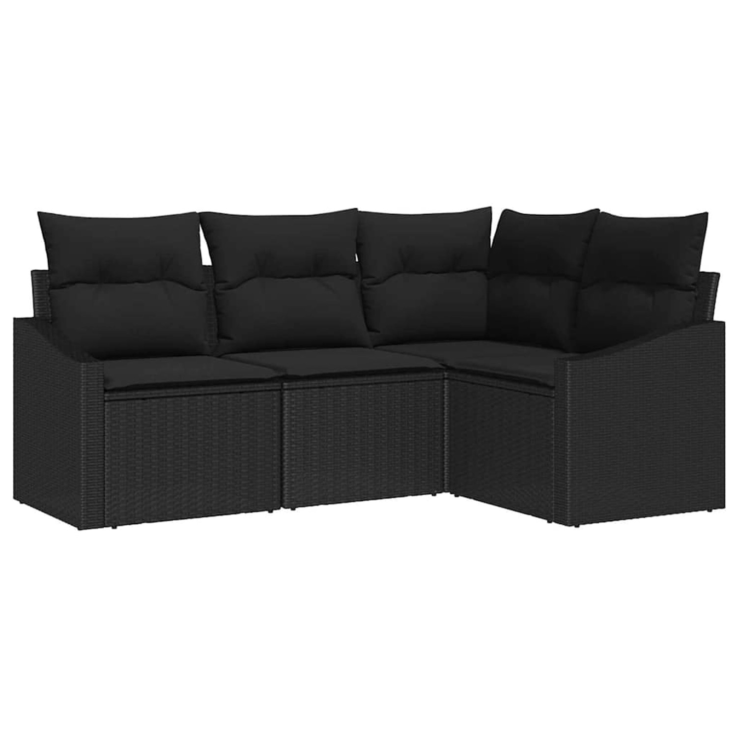 vidaXL Garten-Sofa-Set 4-Tlg Schwarz Poly Rattan 3346703 günstig online kaufen