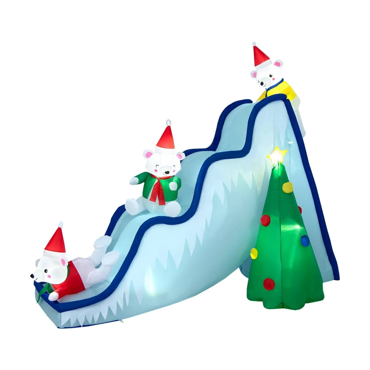Costway LED Schneerutsche & Weihnachtsbaum & 3 Eisbären 220cm