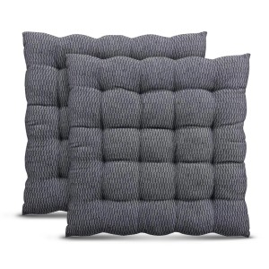 Bestlivings Stuhlkissen Lissabon, 2er-Pack, grau, 40x40 cm. Sitzkissen mit Steppung.