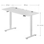 Weißer, höhenverstellbarer Juskys Schreibtisch Office Stand 140x60 cm mit Kabelführung.