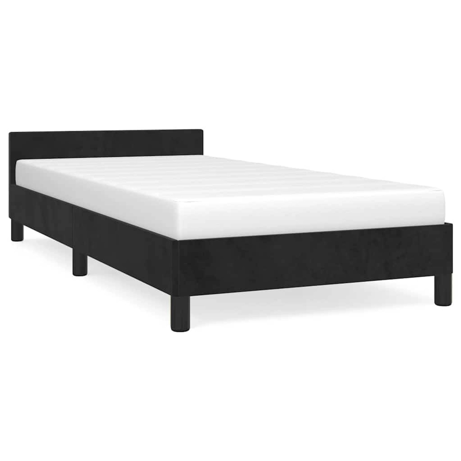 vidaXL Bettgestell mit Kopfteil ohne Matratze Schwarz 80x200 cm Samt 347539 günstig online kaufen