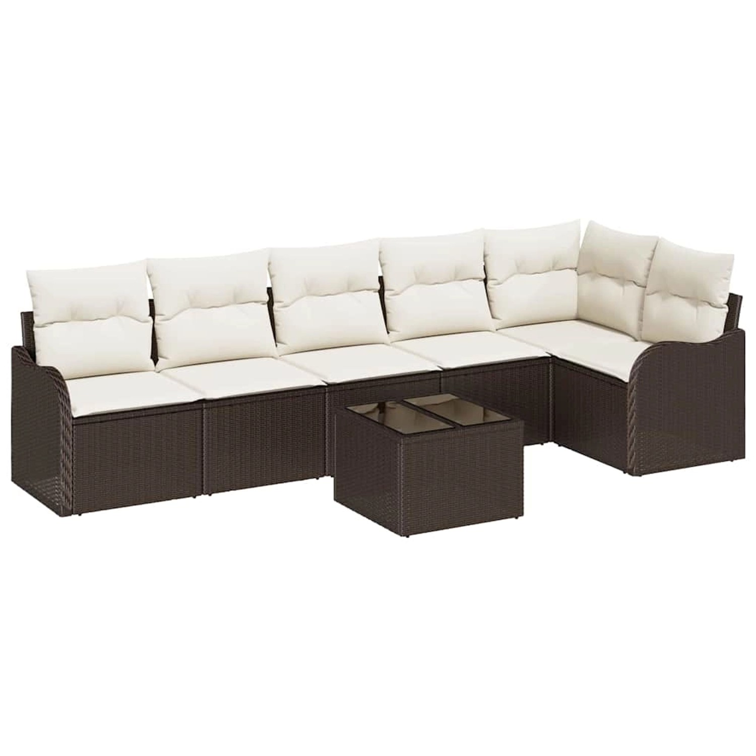 vidaXL Garten-Sofa-Set mit Kissen mit Speicher 7-Tlg Grau Poly Rattan 33543 günstig online kaufen