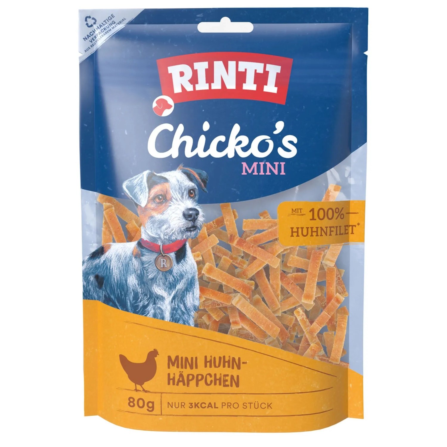 Rinti Hunde-Natursnacks Chicko Mini Huhn-Häppchen 80 g