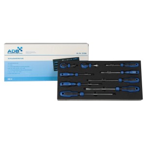 PROREGAL Werkzeugsatz für Werkstattwagen, 9-teilig, mit Schaumstoffeinlage (3,5x40x19 cm).