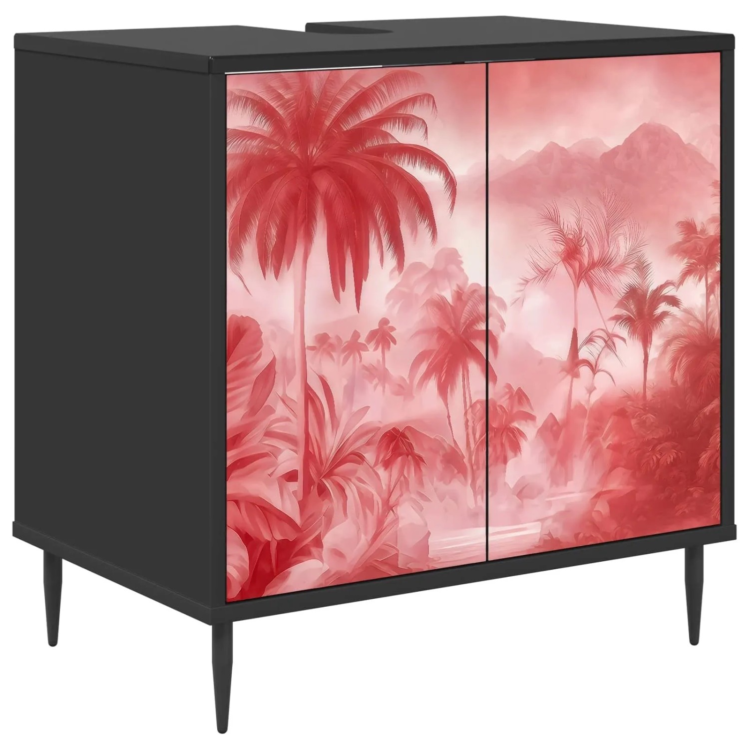 vidaXL Badezimmerschrank AACHEN Schwarz Eichen-Optik 60 x 40 x 61 cm 8007426