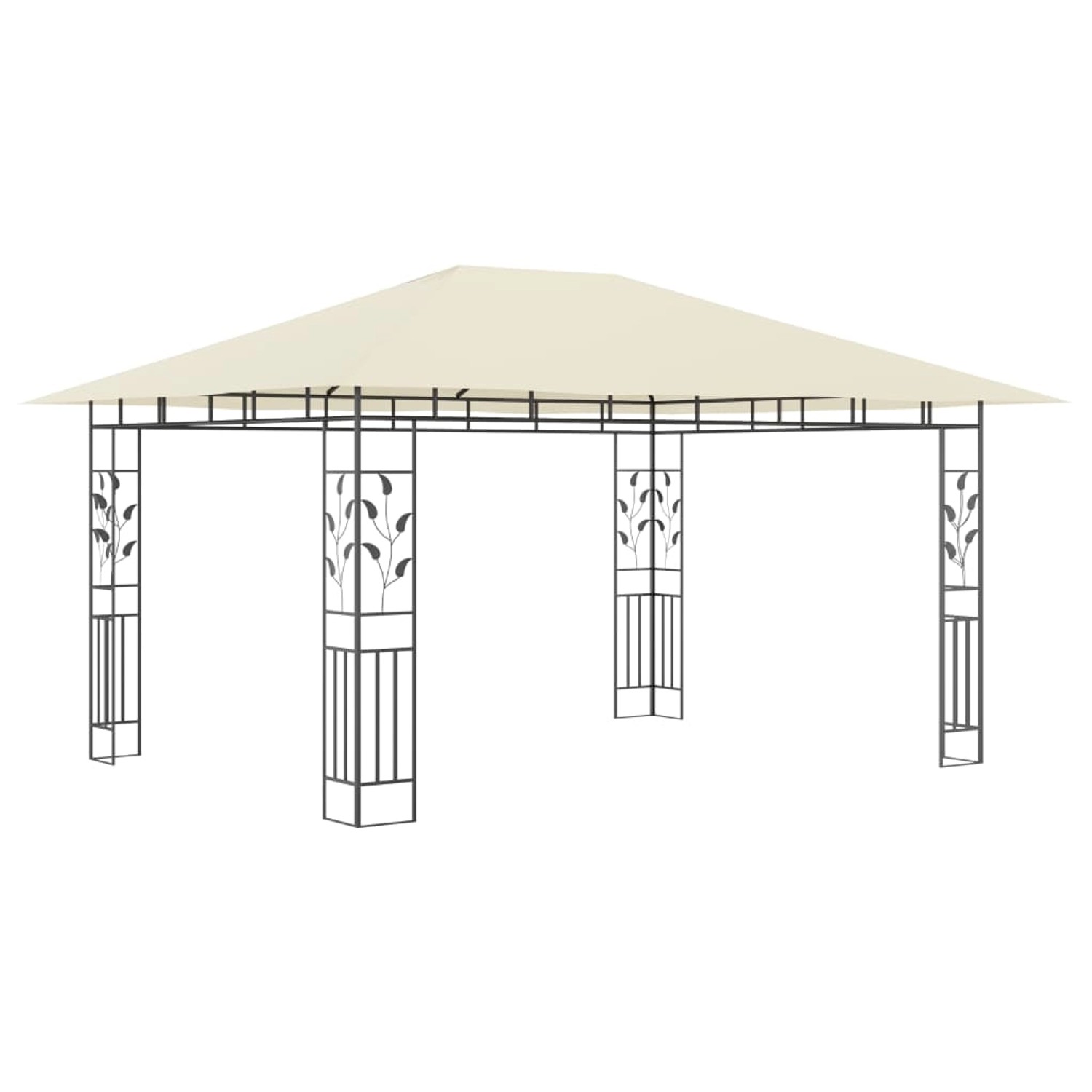 vidaXL Pavillon mit Moskitonetz 4x3x2,73 m Creme 180 g/m2