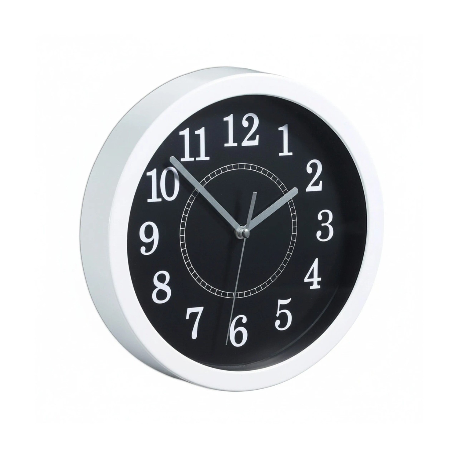 Relaxdays Wanduhr Kunststoff Metall Weiß Sekundenzeiger 20 cm x 4 cm 250 g