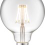 Klares E27 LED-Leuchtmittel in Globeform, 4W, mit sichtbarem Filament.