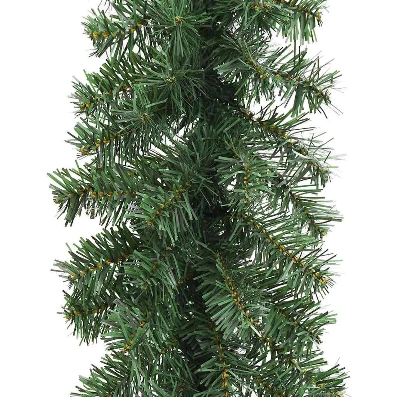 Grüne vidaXL Weihnachtsgirlande mit LED-Lichtern, 5 m lang, für festliche Dekorationen.