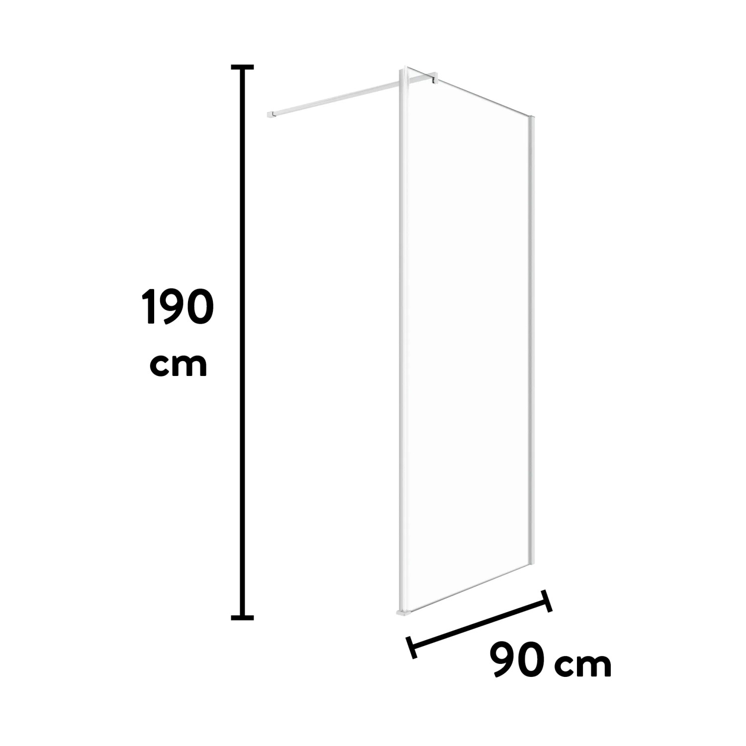baliv Seitenwand DUK-90.30W, 90x190 cm, Chrom, für Duschkabine.