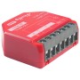 Rotes Shelly Smart-Relais 1PM Gen4 für die Hausautomation, Detailansicht der Anschlüsse.