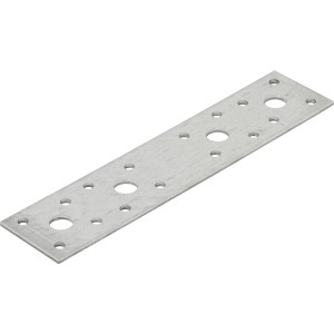 Flachverbinder verzinkt, 200x35 mm, 10er-Set, Stahlverbinder mit Löchern für Möbelbau und Holzkonstruktionen.