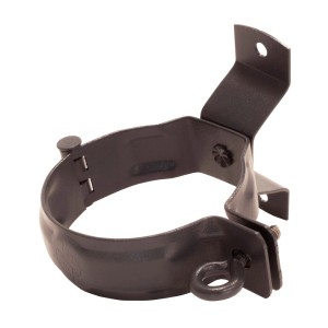 Zambelli Fallrohrschelle DN 80, verzinkt braun, zur sicheren Befestigung von Dachrinnenfallrohren.