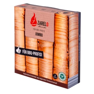 Zarelo Jumbo Anzünder, 4 Stück im Karton, natürliche Anzündhilfe für Grill & Kamin.