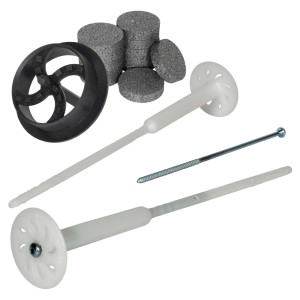 PROTEKTOR 500x Dämmstoff-Schraubdübel Set Ø8x300mm Vormontiert inkl. 600x Rondelle + Fräser
