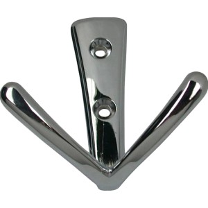 Glänzender, verchromter Wandhaken 1654 aus Metall für die einfache Montage.