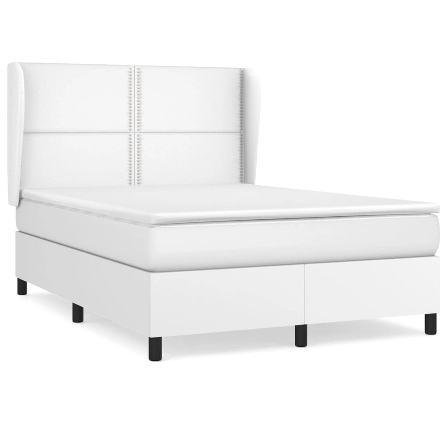 vidaXL Boxspringbett mit Matratze Weiß 140x200 cm Kunstleder1466710 günstig online kaufen